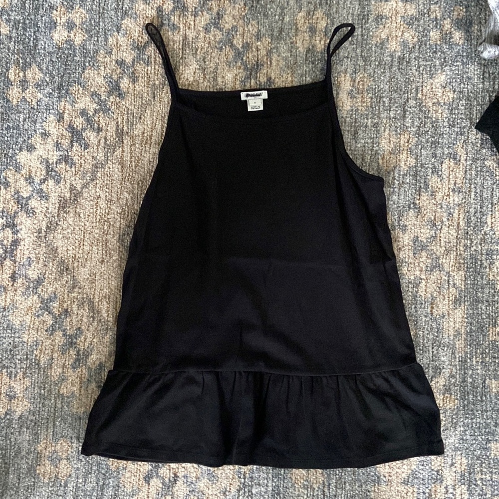Jcrew factory black ruffle top